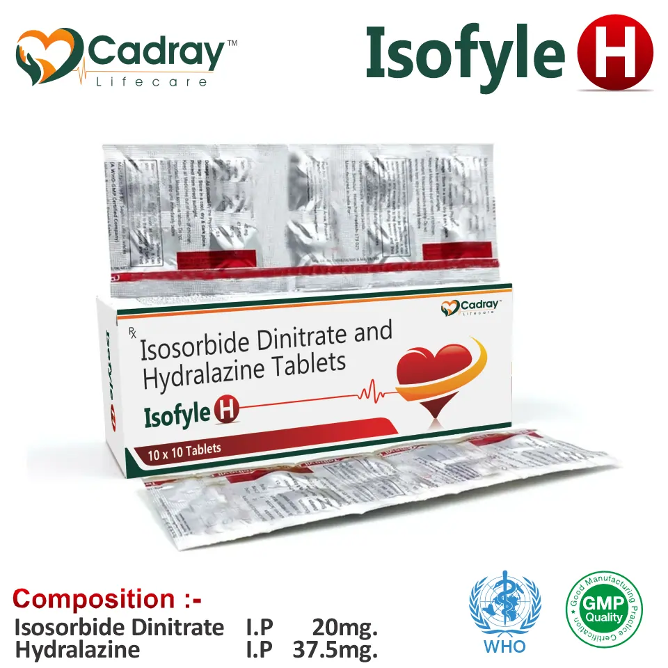 Isosorbide Dinitrate 20mg + Hydralazine 37.5mg Tablet in PCD Pharma Franchise